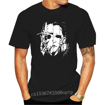 Klasik Korku T-Shirt Jason X krueger Deri Yüz Michael Myers erkekler t gömlek