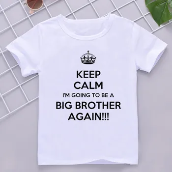 Komik ben Gidiyorum Olmak Büyük Kardeş Tekrar Çocuk Erkek Gömlek Çocuklar Kardeş Eşleşen Giyim Gebelik Duyuru Üst Kıyafetler Görüntü 2