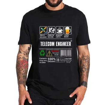 Komik Mühendis Etiket T Shirt Becerileri Çözme Kahve Bira Mizah Şakalar Mühendisler Hediye Tee Yaz Pamuk Unisex T-shirt AB Boyutu