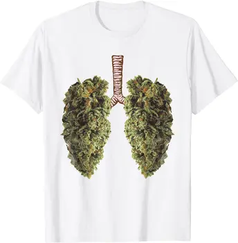 Komik Ot Akciğer Tomurcuk T - Shirt-THC Akciğer TShirt T-Shirt Sıcak Satış Öğrenci Üst T-Shirt Pamuk Tees Baskılı Görüntü 2