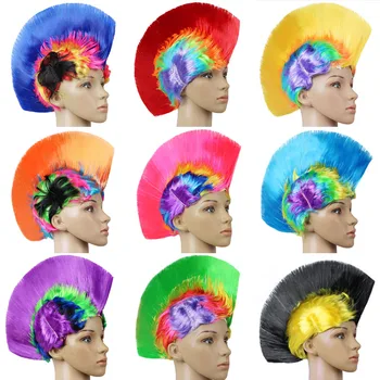 Komik Peruk Cadılar Bayramı parti şapkaları dans kostümü Sahne Başlık Gökkuşağı Headdress Kabarık Fan Giyim Palyaço Modelleme