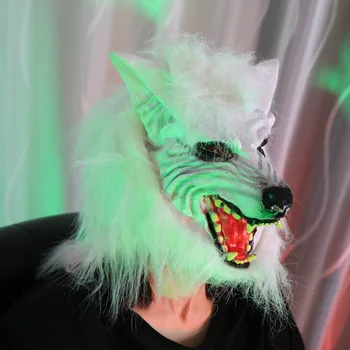 Kurtadam Anime Maskeleri Gerçekçi Kurt Hayvan Cosplay Lateks Karnaval Başlık Maskeleri Cadılar Bayramı Kostümleri Aksesuarları Parti Sahne