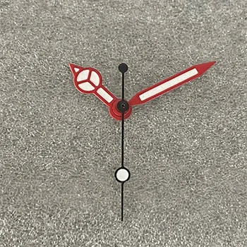 Kırmızı Kenar Beyaz Üç kol saati El Pointer NH35/36 / 4R / 7S Hareketi yeşil ışık aksesuarları Görüntü 2