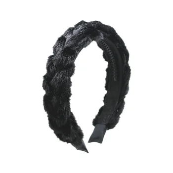 Kış kürk kafa bandı ile diş saç aksesuarları katlanmış Hairband kadın ve kız baş aşınma