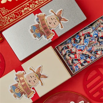 LBSISI Ömrü 5 adet Çin Yeni Yılı Nuga Kutusu Pasta Şeker Çikolata Kar Tanesi Ambalaj Düğün Bahar Festivali Parti 2023 Görüntü 2