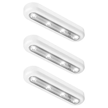 Led duvar ışık kablosuz LED parlak gece ışıkları altında dolap dolap çekmece dolap mutfak itme dokunmatik lamba akülü