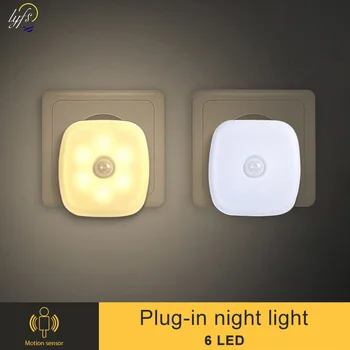LED Gece ışıkları Plug-İn Kablosuz Gece Lambası Hareket Sensörü ile Küçük Gece ışıkları Lamba Odası Koridor Dolap Ev dekor