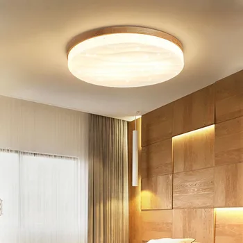 LED tavan lambası Modern ahşap parlayan yıldız abajur tavan ışık oturma odası yatak odası için ev aydınlatma tavan Liuminary