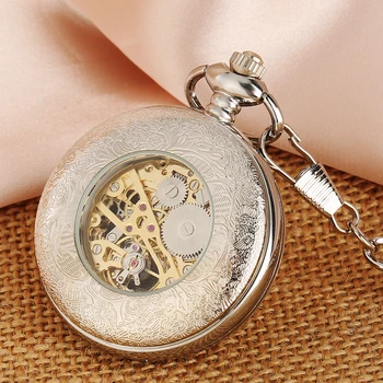 Lüks Altın Zürafa Mekanik Cep İzle Hayvan El Sarma Gümüş Cep Kolye Saat İzle Kapak Tasarım FOB Kronometre Görüntü 2