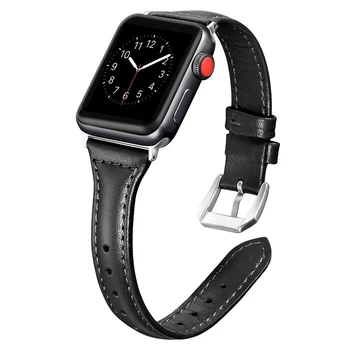 Lüks Deri Watchband Apple Ürünü İçin Ultra 49mm 41mm 45mm 40mm 44mm İnce Kayış Tek Tur iWatch İçin 8 7 SE 6 5 4 Bilezik Görüntü 2