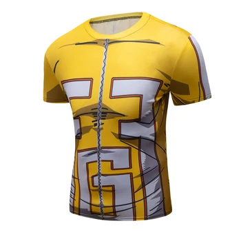 M-2XL 3D Baskılı T Shirt Erkek Sıkıştırma Gömlek Kısa Kollu Çizgi Roman Cosplay Kostüm Punk Tarzı Üstleri Erkek Vücut Geliştirme Fitness