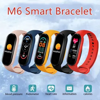M6 Akıllı Bant Akıllı İzle Erkekler Kadınlar Kalp Hızı Monitörü Kan Basıncı Spor İzci Smartwatch Smartband Saat Xiaomi IOS