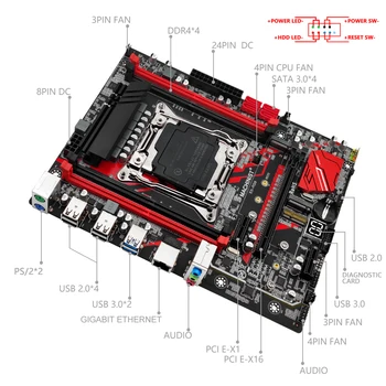 MAKİNİST RS9 Anakart Combo LGA 2011-3 Xeon E5 2660 V3 CPU Kiti DDR4 2*8G=16GB 2133MHz Bellek NVME M. 2 WİFİ Dört kanallı Görüntü 2