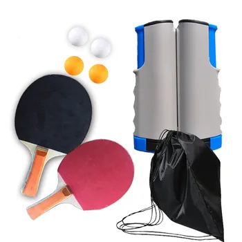 Masa Tenisi Raketi Seti Taşınabilir Masa Tenisi Raketi Sağlam Plastik Teleskopik raf seti 4 Masa Tenisi