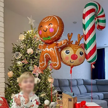 Merry Christmas Balonlar Şeker Noel Baba Elk Balonlar DIY Noel Süslemeleri Ev İçin Yeni Yıl 2022 Navidad Parti Dekor Topu Görüntü 2