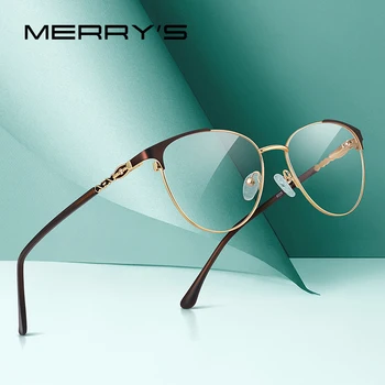 MERRYS tasarım Kadın Moda Trend Kedi Göz Gözlük Tam Çerçeve Bayanlar Miyopi Gözlük Reçete Optik Gözlük S2028