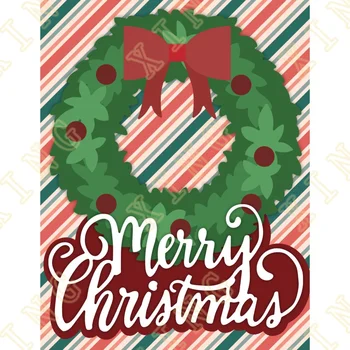 Metal Kesme Ölür Temizle Pullar Karalama Defteri Günlüğü Dekorasyon Kabartma Şablon Dıy El Yapımı Yeni Merry Christmas Çelenk Ev Görüntü 2
