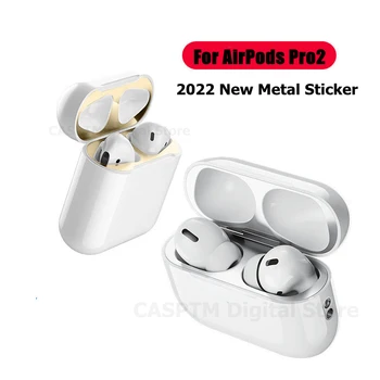 Metal Toz Koruma Sticker Kılıf Apple Airpods için Pro 2 Kulaklık Kapağı Airpods için Pro2 Hava Pods 3 Pro Kulaklık Aksesuarları Durumda Görüntü 2