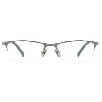 Metal Yarım Jant Oval Gözlük Erkekler ve Kadınlar Gözlük Gözlük Çerçevesi Reçete Lensler Miyopi Okuma İlerici Görüntü 2