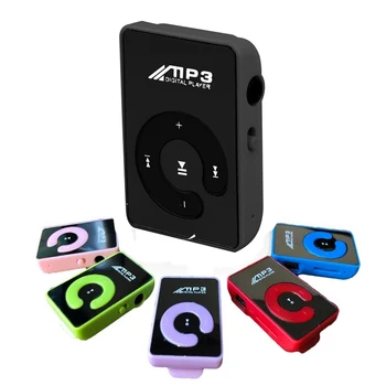 Mini Ayna Klip USB Mp3 Müzik Çalar Öğrenci Spor Koşu Müzik Walkman Ultra İnce TF Kart Hoparlör Fonksiyonu MP3 oyuncu