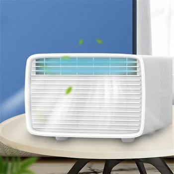 Mini klima taşınabilir klima masaüstü klima yaz soğutucu beyaz ve siyah ışık ses taşınabilir ev Görüntü 2