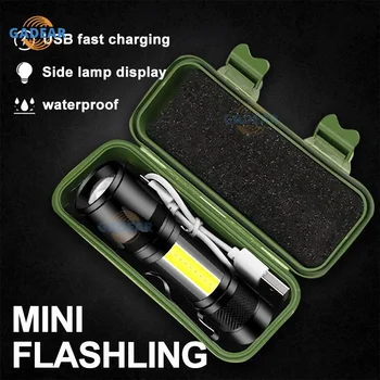 Mini LED taşınabilir şarj edilebilir zoom LED el feneri Q5 flaş ışığı USB fener ayarlanabilir su geçirmez açık kamp Penlight