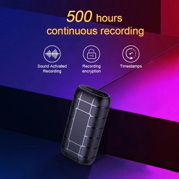 Mini Profesyonel Dijital Kaydedici Taşınabilir Ses Aktif Kaydedici 500 Saat HD Gürültü Azaltma Ses kayıt kalemi MP3 Çalar Görüntü 2