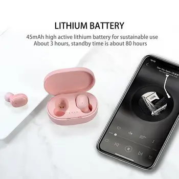 Mini Spor A6s Bluetooth uyumlu Kulaklık Kablosuz kulaklık dijital ekran Gürültü İptal Su Geçirmez Cep Telefonu İçin Görüntü 2