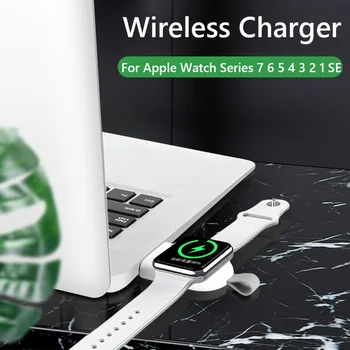 Mini USB akıllı saat Şarj Cihazı Taşınabilir Manyetik Kablosuz şarj standı Standı Apple iwatch Apple Watch Serisi 7 6 5 4 3 2 1SE