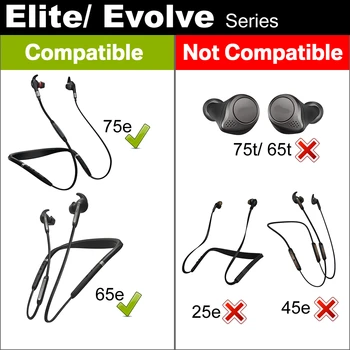 misodiko Silikon EarWings Kulak İpuçları ile Uyumlu Jabra Elite / Evolve 65e ve 75e Kulak İçi Kulaklık (2 Çift) Görüntü 2