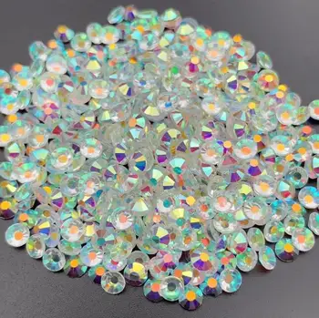 Mix Boyutları SS3~SS30 Şeffaf Şeffaf AB Taş 3D Glitter Nail Art Rhinestones Dekorasyon Parlak Kristal AB Flatback