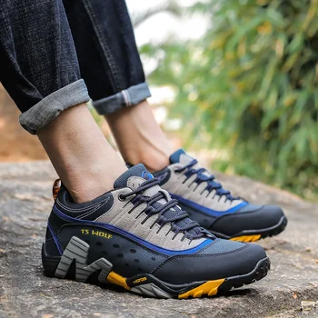 Moda erkek Açık Serin yürüyüş ayakkabıları Nefes kaymaz Kaya Tırmanışı Ayakkabı Adam Yüksek Kaliteli Çift Trekking Trail Sneakers Görüntü 2