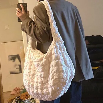 Moda kadın askılı çanta büyük bulut çanta fermuar Kat Hamur şekli çanta kadınlar için 2020 sıcak satış omuz Görüntü 2