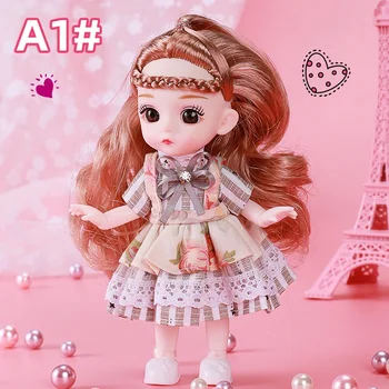 Moda Sevimli 17cm Bebek Aksesuarları Kız Prenses Elbise Oyunu Mini Oyun Evi Oyuncak Güzel Bebek Aksesuarları Giysi Görüntü 2