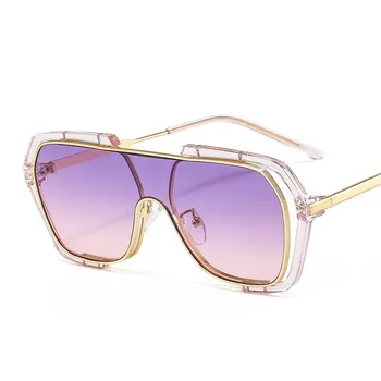 Moda Yeni Tek parça Güneş Gözlüğü Kadın Erkek 2021 Renkli güneş gözlüğü Shades Gözlük Bayan Lüks Marka Tasarımcı Gözlük UV400 Görüntü 2