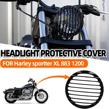 Motosiklet Far ızgara kapağı Grille Guard İçin Harley Davidson Sportster XL 883 XL883 Demir XL 1200 XL1200 Özel XL1200C 1200 Görüntü 2