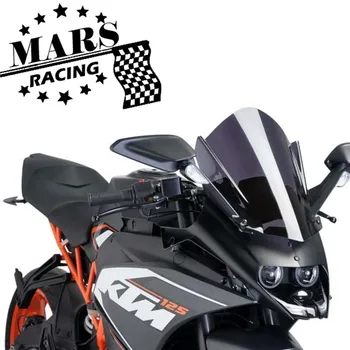 Motosiklet Spor Yarış Cam Cam Deflektör Vizör Viser Çift Kabarcık RC125 RC250 RC390 2014-2020 Görüntü 2