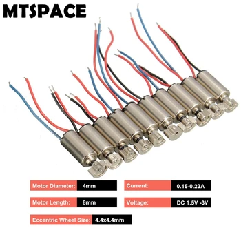 MTSPACE 10 adet/takım 4x8mm DC 1.5-3V Mikro cep telefonu Çekirdeksiz Titreşim Motoru Vibratör Mini Masaj Motoru SANYO Yüksek Kalite