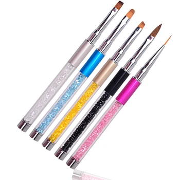 Nail Art Akrilik Içerir Rhinestones Oyma UV Jel Uzatma Oluşturucu Boyama Fırça Hatları Astar cetvel kalemi Manikür Araçları