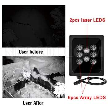 NEOCoolcam 8 adet dizi LED lazer IR aydınlatıcı 850nm kızılötesi IR ışık açık CCTV dolgu ışığı gece görüş güvenlik kamerası Görüntü 2