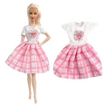 NK Resmi 1 Adet Moda Pembe Elbise Günlük Etek gündelik giyim için barbie bebek Aksesuarları 1/6 BJD Bebek DIY Oyuncaklar