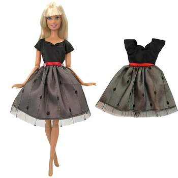 NK Resmi Moda Dantel Elbise Günlük Rahat Prenses Giyim Etek Mini Siyah Elbise barbie bebek Aksesuarları Çocuk Oyuncak