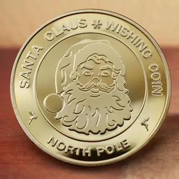 Noel Baba Dileğiyle Sikke Koleksiyon Altın Kaplama Hatıra Sikke Kuzey Kutbu Koleksiyonu Hediye Merry Christmas hatıra parası Görüntü 2