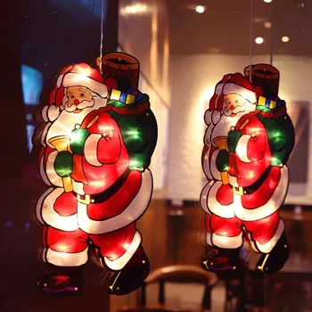 Noel Dekorasyon Işıklı Pencere asılı dekorlar Noel ışıkları vantuzlu askı Noel Partisi için Vitrin Penceresi Ev