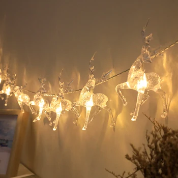 Noel geyik LED peri ışıkları USB / akülü Noel Çelenk LED dize ışık 1.5 m 3 m Elk ren geyiği yeni yıl noel dekoru