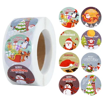Noel hediyesi Etiket Çıkartmaları 500 Adet Merry Christmas Noel Baba Scrapbooking Çıkartmaları Noel Yeni Yıl Hediyesi Dekoratif Etiketler