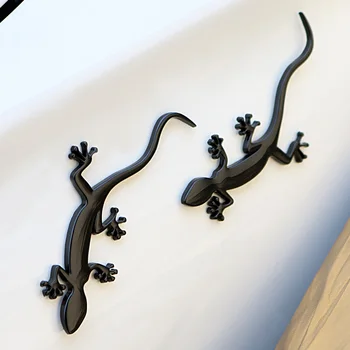 Noizzy Gecko Quattro Araba Oto Rozeti Sticker Amblem 100% 3D Metal Siyah Altın Krom Çamurluk Bagaj Kapağı Tuning Şekillendirici Aksesuarları Görüntü 2