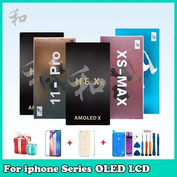 O OLED Ekran iPhone X XS Max 11 11 Pro Max lcd ekran Dokunmatik Ekran Digitizer Meclisi Yok Ölü Piksel Yedek Parçalar