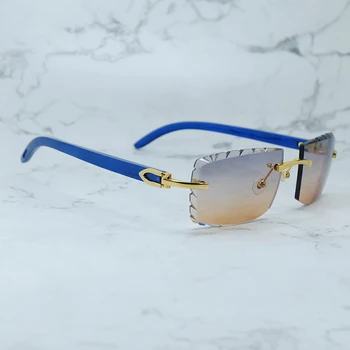 Oculos De Sol Masculino Tasarımcı Güneş Gözlüğü Erkek Kadın Şık Elmas Kesim Ahşap Manda boynuzu güneş gözlüğü Carter Gözlük Yeni
