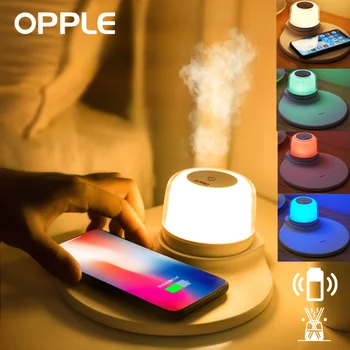 OPPLE RGB Akıllı Gece Lambası Kablosuz şarj ışığı Taşınabilir Ayrılabilir Masa Masa Koku Aromaterapi yatak odası dekoru Dekorasyon